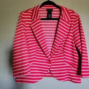 Metaphor Red and White Striped Cropped Blazer XL